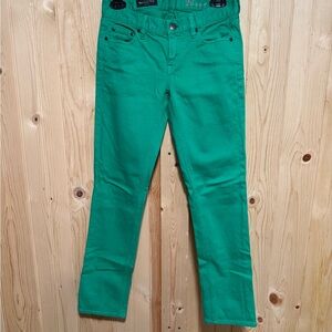J. Crew Heather Green Straight Leg (Matchstick) Jeans